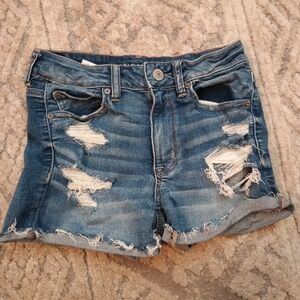 AE Women's Size 6 Next Level Stretch Distressed Denim Shorts